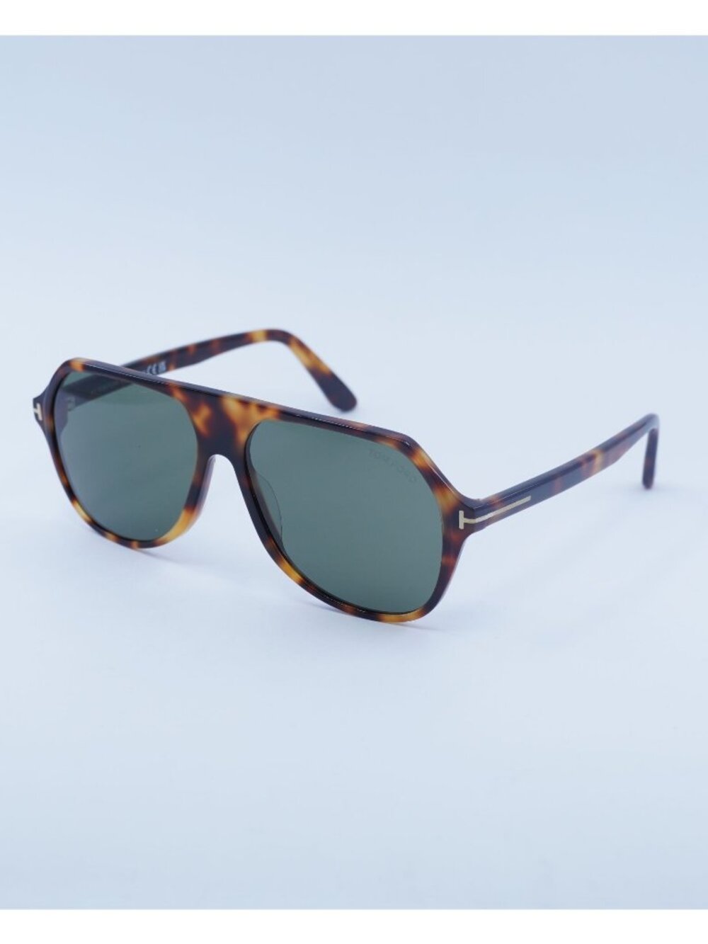 Tom Ford Hayes FT0934 53N Sunglasses Havana Aviator Frame, Green Lenses